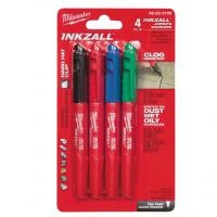 Набор маркеров с тонким пером Milwaukee INKZALL (Синий/Красный/Зеленый/Черный) (4 шт)  (Арт. 48223106)