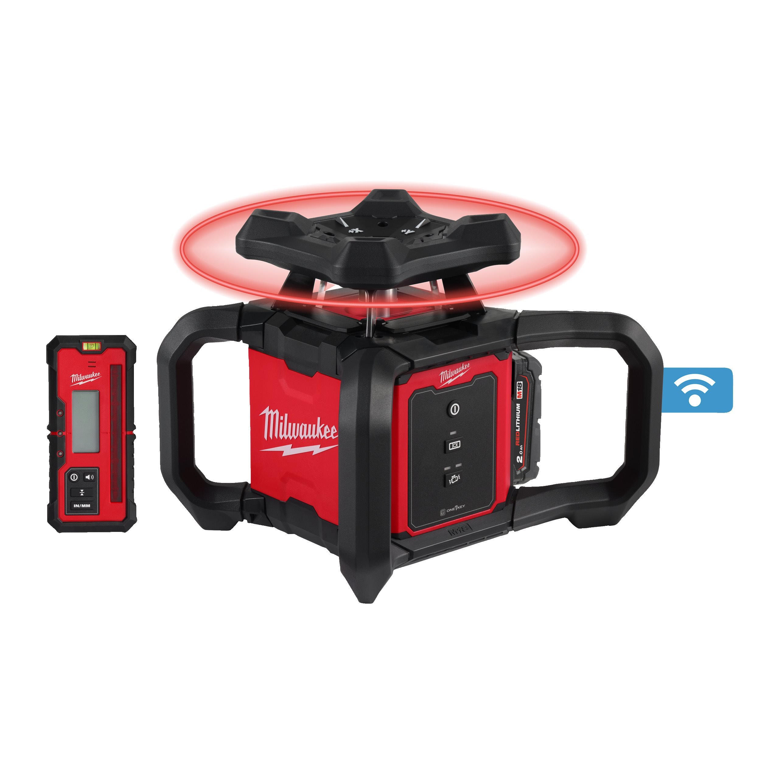 Аккумуляторный ротационный лазерный нивелир с красным лучом Milwaukee M18 RLOH600-201C (Арт. 4933493191)