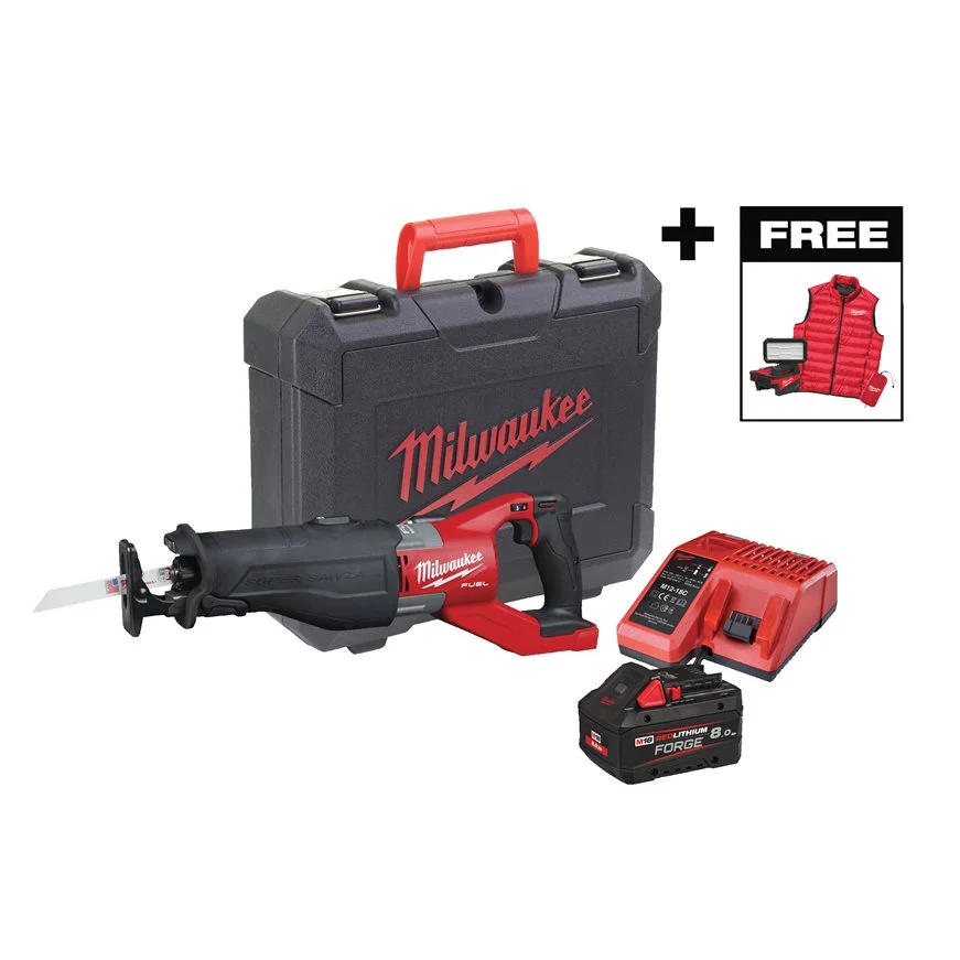 Аккумуляторная сабельная пила Milwaukee M18 FSXMC-801C [FORGE™] FUEL SUPER SAWZALL (Арт. 4933499455)