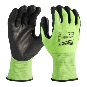 Перчатки Milwaukee Hi-Vis Cut level сигнальные с защитой от минимальных рисков, уровень защиты C/3, размер L/9  (Арт. 4932478132)