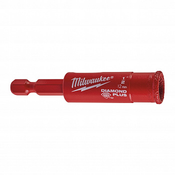 Алмазное корончатое сверло для мокрого сверления Milwaukee Diamond Plus 12 мм / хвостовик 1/4'' Hex  (замена для 4932352154) (Арт. 49560511)