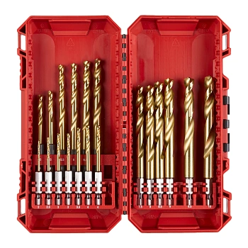 Набор сверл по металлу с хвостовиком 1/4'' Hex Milwaukee RED HEX HSS-TiN (19 шт) (2-10мм) (замена для 48894760) (Арт. 4932493866)