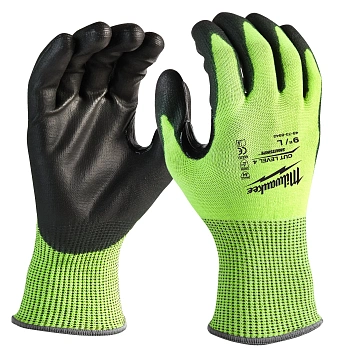 Перчатки Milwaukee Hi-Vis Cut level сигнальные с защитой от минимальных рисков, уровень защиты D/4, размер S/7 (Арт. 4932479926)
