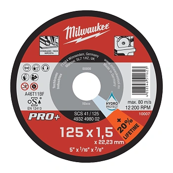 Отрезной диск по металлу Milwaukee SCS41 / 125х1.5х22.2 PRO+ (Арт. 4932498002)