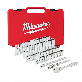 Набор метрических и дюймовых головок с воротком Milwaukee 1/4'' (50 предметов)  (Арт. 4932464944)