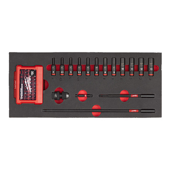 Набор головок ударных удлиненных Milwaukee 1/4'' (17 шт) (4, 4.5, 5, 6, 7, 8, 9, 10, 11, 12, 13) в ложементе (Арт. 4932493386)
