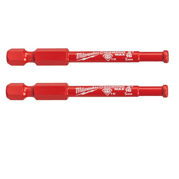 Набор алмазных корончатых сверл Milwaukee Diamond Max 5 мм / хвостовик 1/4'' Hex (2 шт) (Арт. 4932479231)