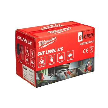 Перчатки Milwaukee Cut Level с защитой от минимальных рисков, уровень защиты C/3, размер M/8 (144 пары) (Арт. 4932479012)